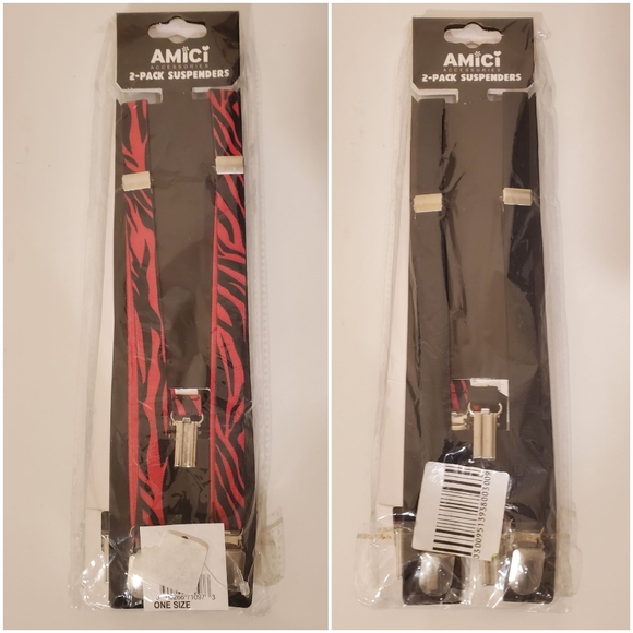 2/$30 Amici 2 Pack Adjustable Suspenders One Size - Picture 1 of 1